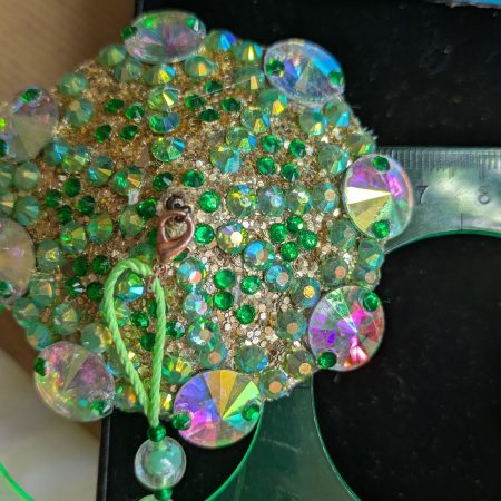 Burlesque nipple tassels handmade pastries Green sparkle