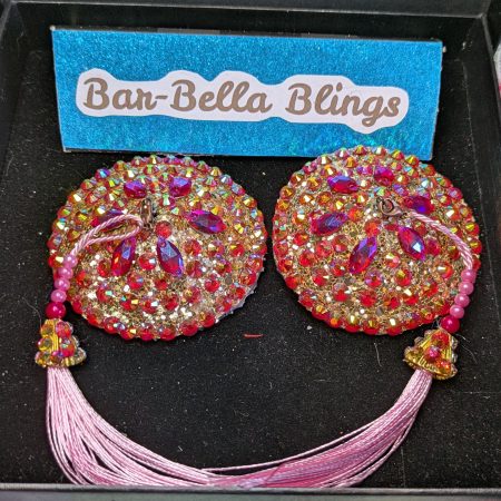 Handmade burlesque pasties nipple tassels pinks