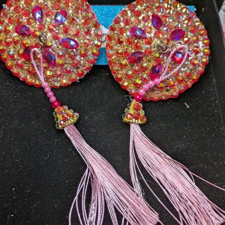 Handmade burlesque pasties nipple tassels pinks
