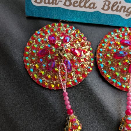Handmade burlesque pasties nipple tassels pinks
