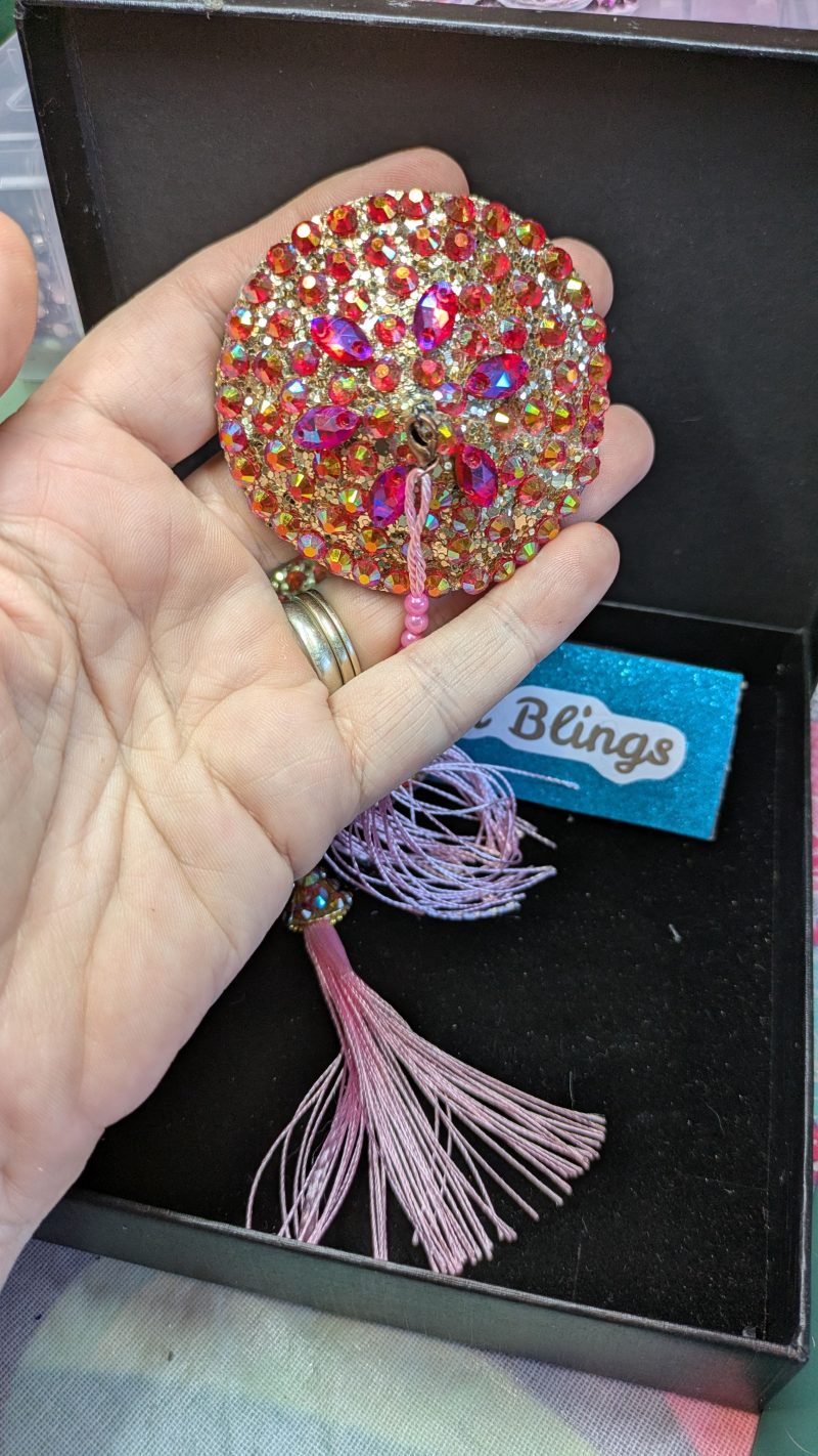 Handmade burlesque pasties nipple tassels pinks