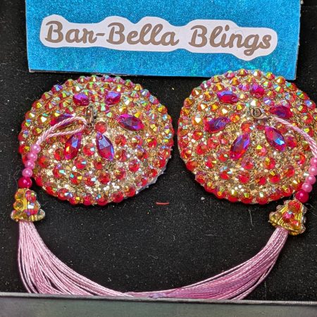 Handmade burlesque pasties nipple tassels pinks