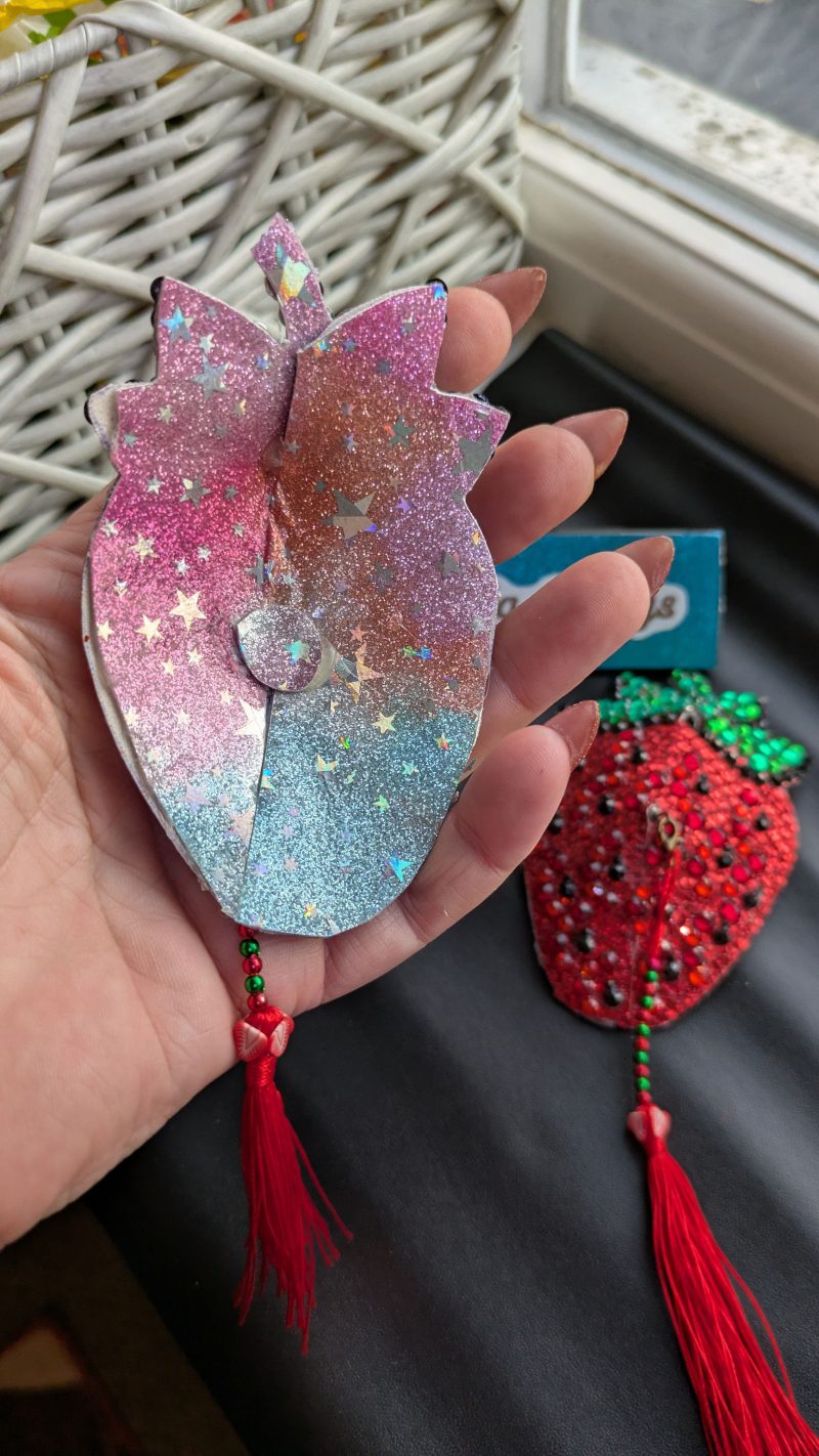 Handmade burlesque pasties nipple tassels fruity strawberry
