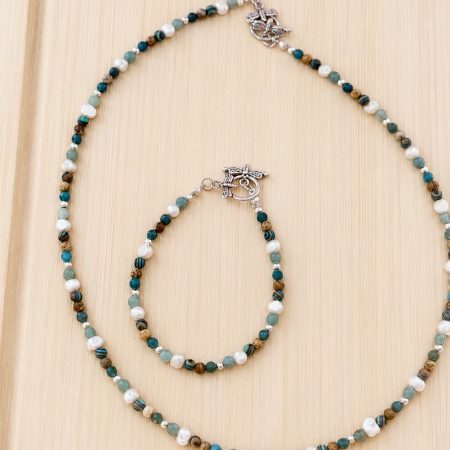 Ocean Inspired Necklace & Bracelet, Jewellery Set.