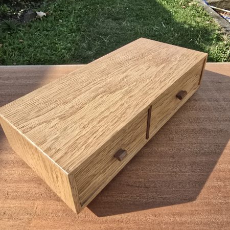 Oak and sapele small drawer organiser