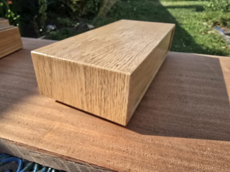 Oak and sapele small drawer organiser