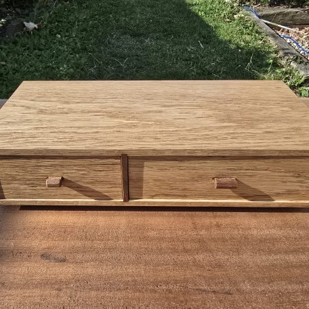 Oak and sapele small drawer organiser