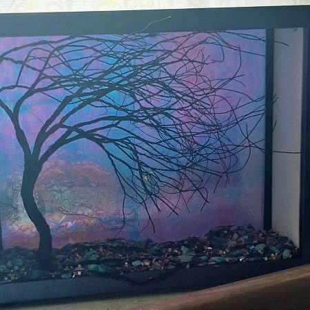 Magical Storm Colour Shifting Suncatcher with silhouette wire tree