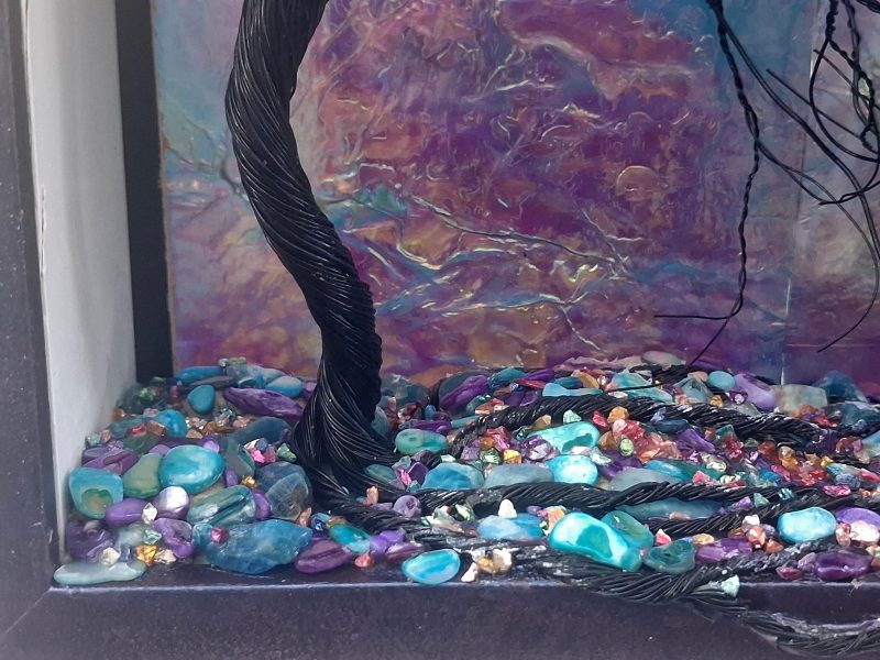 Magical Storm Colour Shifting Suncatcher with silhouette wire tree