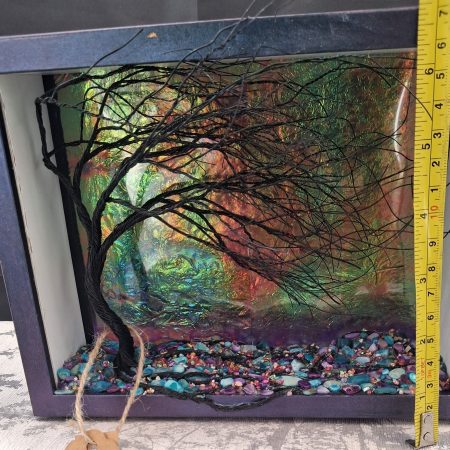 Magical Storm Colour Shifting Suncatcher with silhouette wire tree