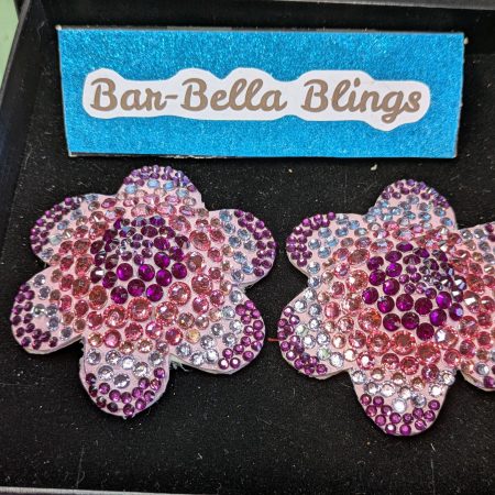 Handmade burlesque pasties flower pinks