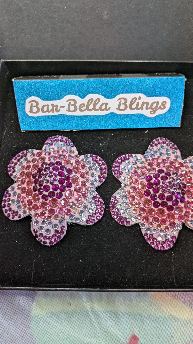 Handmade burlesque pasties flower pinks