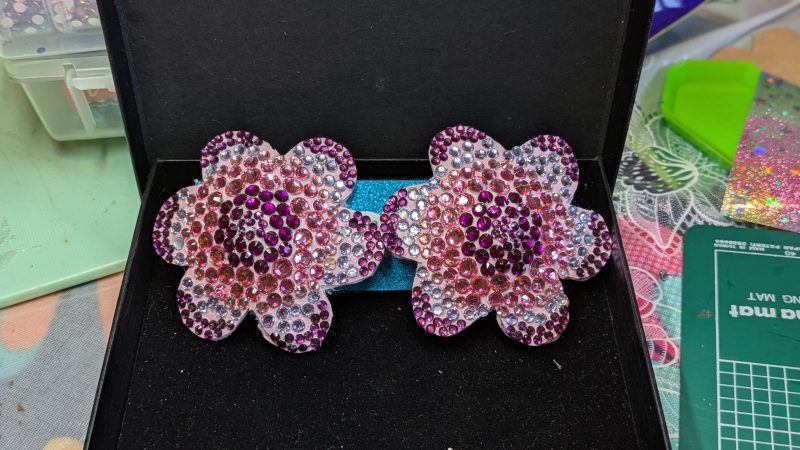 Handmade burlesque pasties flower pinks