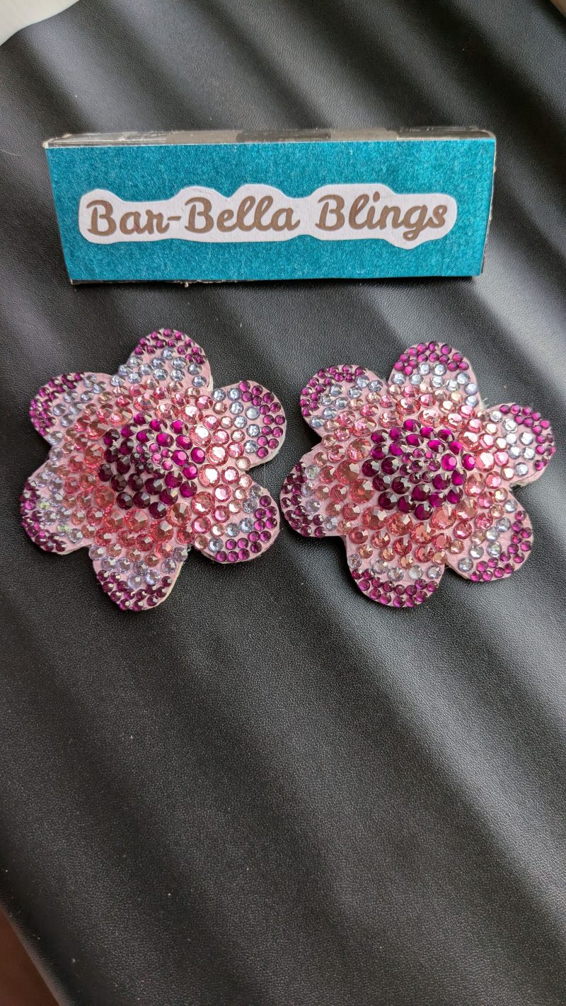 Handmade burlesque pasties flower pinks