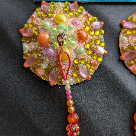 Handmade burlesque nipple tassels pasties tutti frutti colour designer