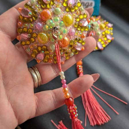 Handmade burlesque nipple tassels pasties tutti frutti colour designer