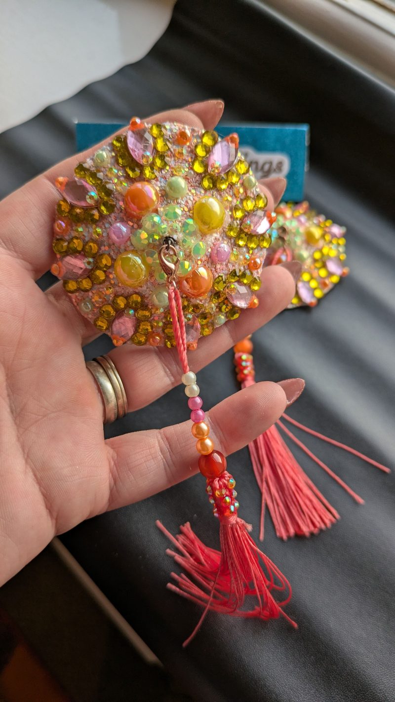 Handmade burlesque nipple tassels pasties tutti frutti colour designer