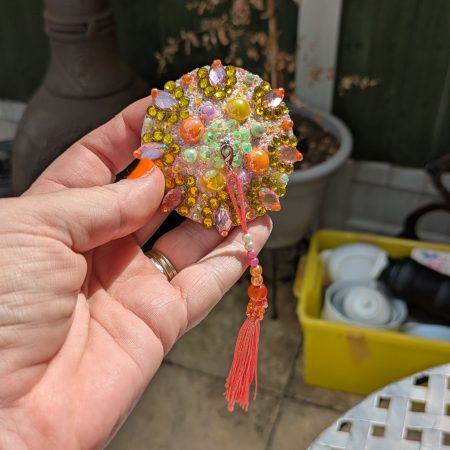 Handmade burlesque nipple tassels pasties tutti frutti colour designer