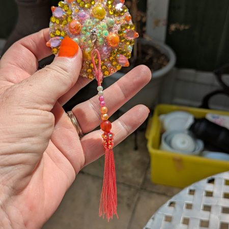 Handmade burlesque nipple tassels pasties tutti frutti colour designer