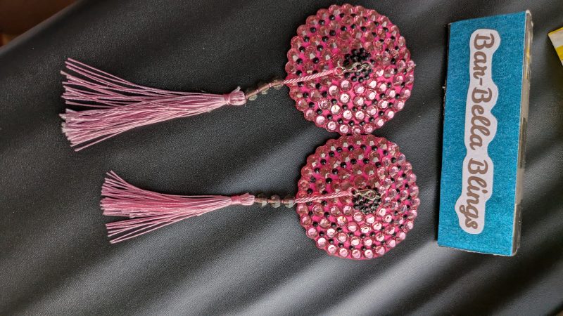Handmade burlesque nipple tassels and pasties pink circles