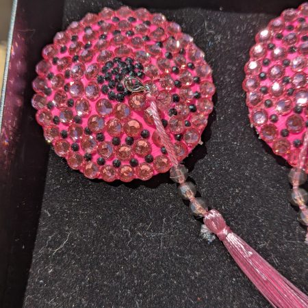 Handmade burlesque nipple tassels and pasties pink circles