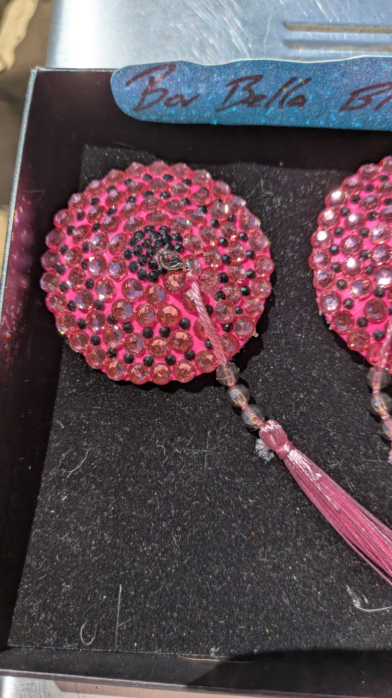 Handmade burlesque nipple tassels and pasties pink circles