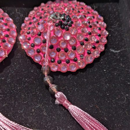 Handmade burlesque nipple tassels and pasties pink circles