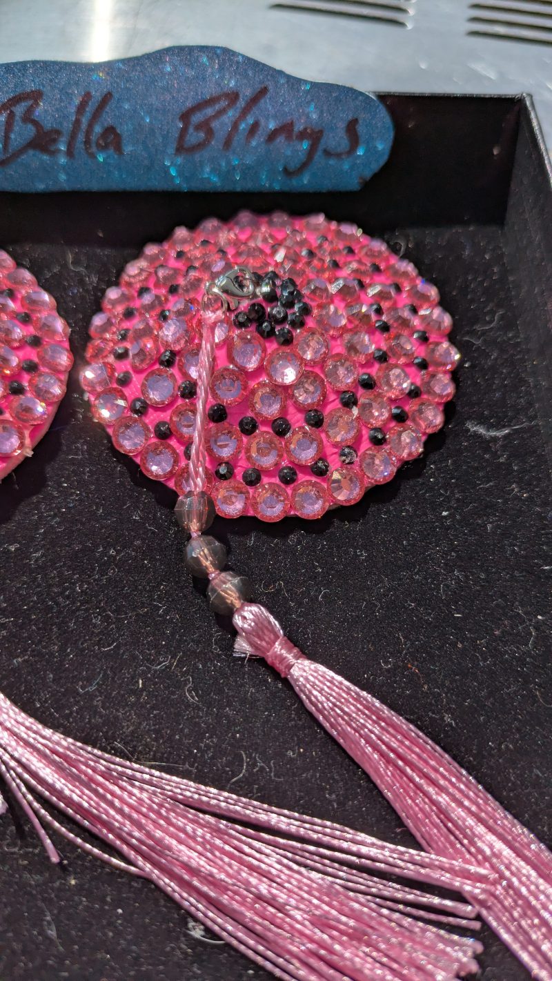 Handmade burlesque nipple tassels and pasties pink circles