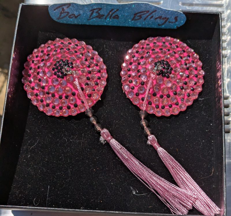 Handmade burlesque nipple tassels and pasties pink circles