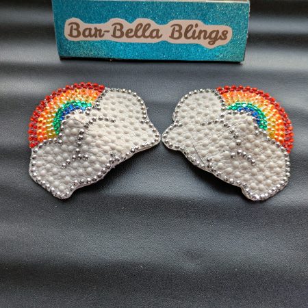 Handmade burlesque nipple tassels and pasties rainbow and cloud