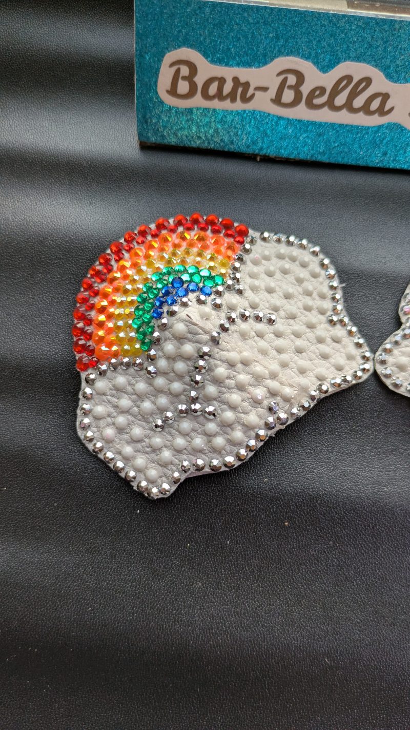 Handmade burlesque nipple tassels and pasties rainbow and cloud