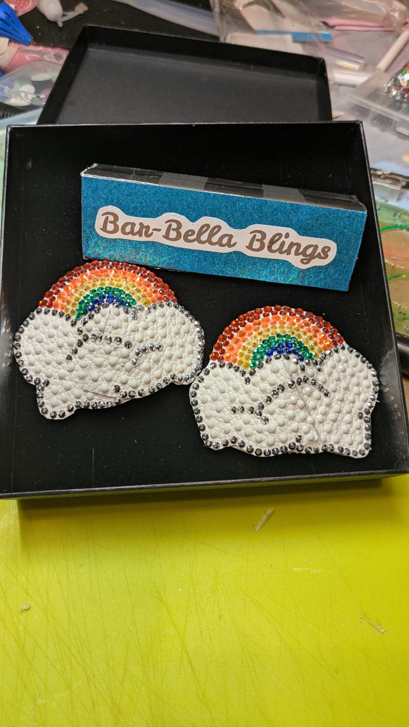 Handmade burlesque nipple tassels and pasties rainbow and cloud