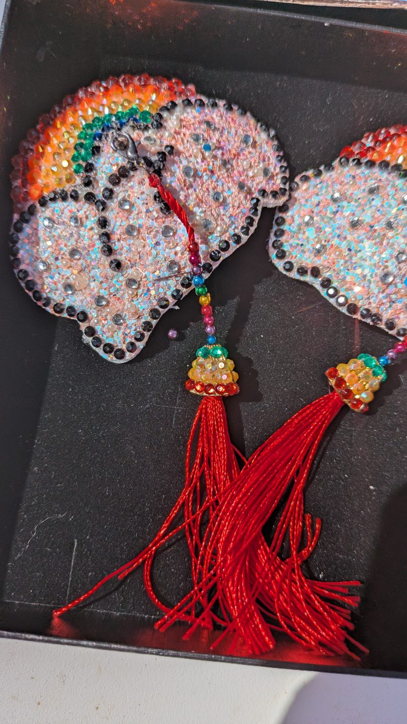 Handmade burlesque nipple tassels and pasties rainbow and cloud pink blush glitter