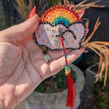 Handmade burlesque nipple tassels and pasties rainbow and cloud pink blush glitter
