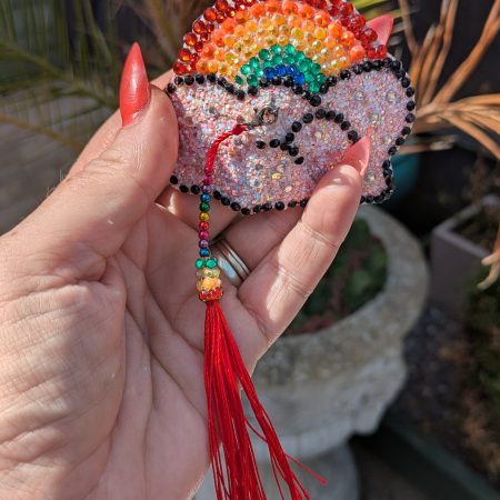 Handmade burlesque nipple tassels and pasties rainbow and cloud pink blush glitter