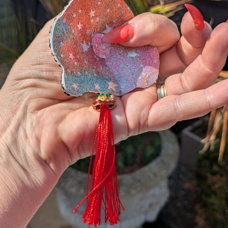 Handmade burlesque nipple tassels and pasties rainbow and cloud pink blush glitter