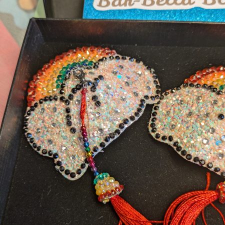 Handmade burlesque nipple tassels and pasties rainbow and cloud pink blush glitter