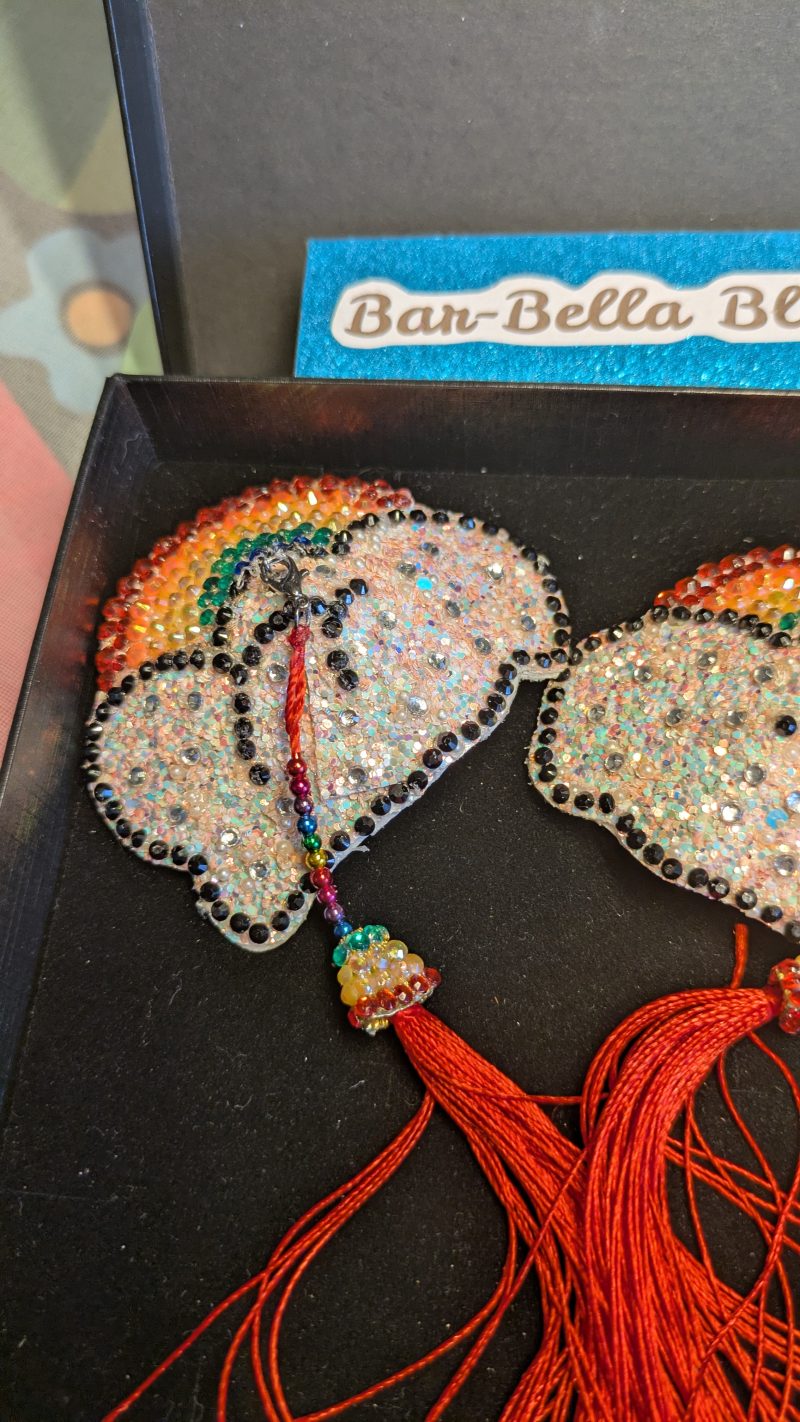 Handmade burlesque nipple tassels and pasties rainbow and cloud pink blush glitter