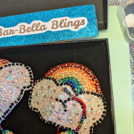 Handmade burlesque nipple tassels and pasties rainbow and cloud pink blush glitter
