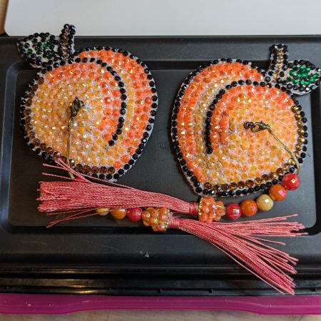 Handmade burlesque pasties nipple tassels fruity Peach