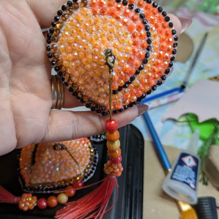 Handmade burlesque pasties nipple tassels fruity Peach