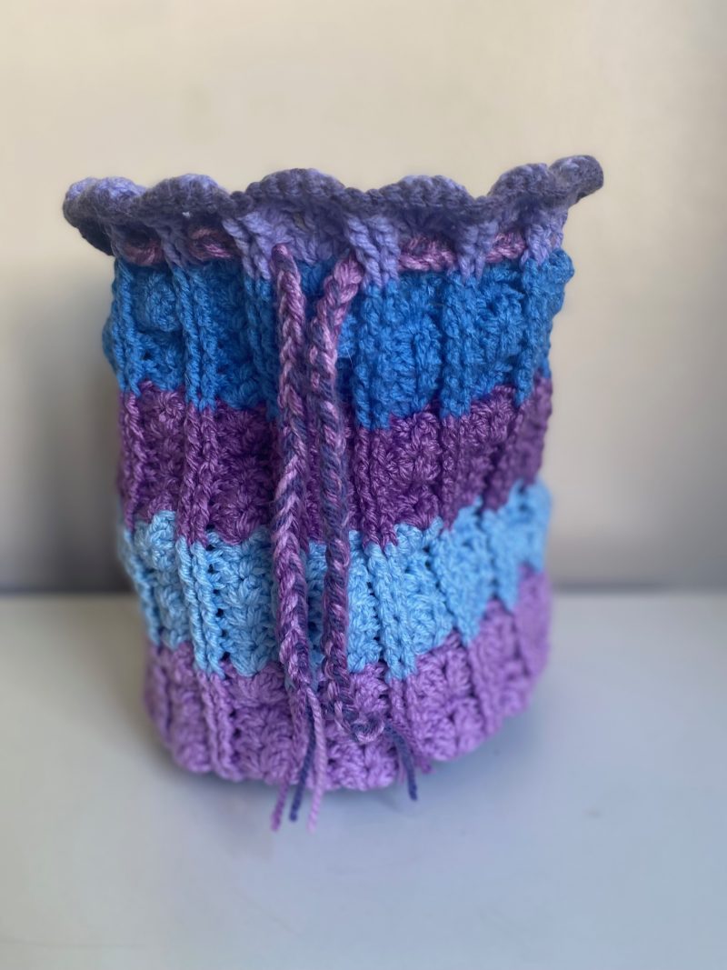 Crochet bags and baskets different colours and designs