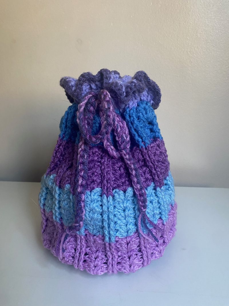 Crochet bags and baskets different colours and designs