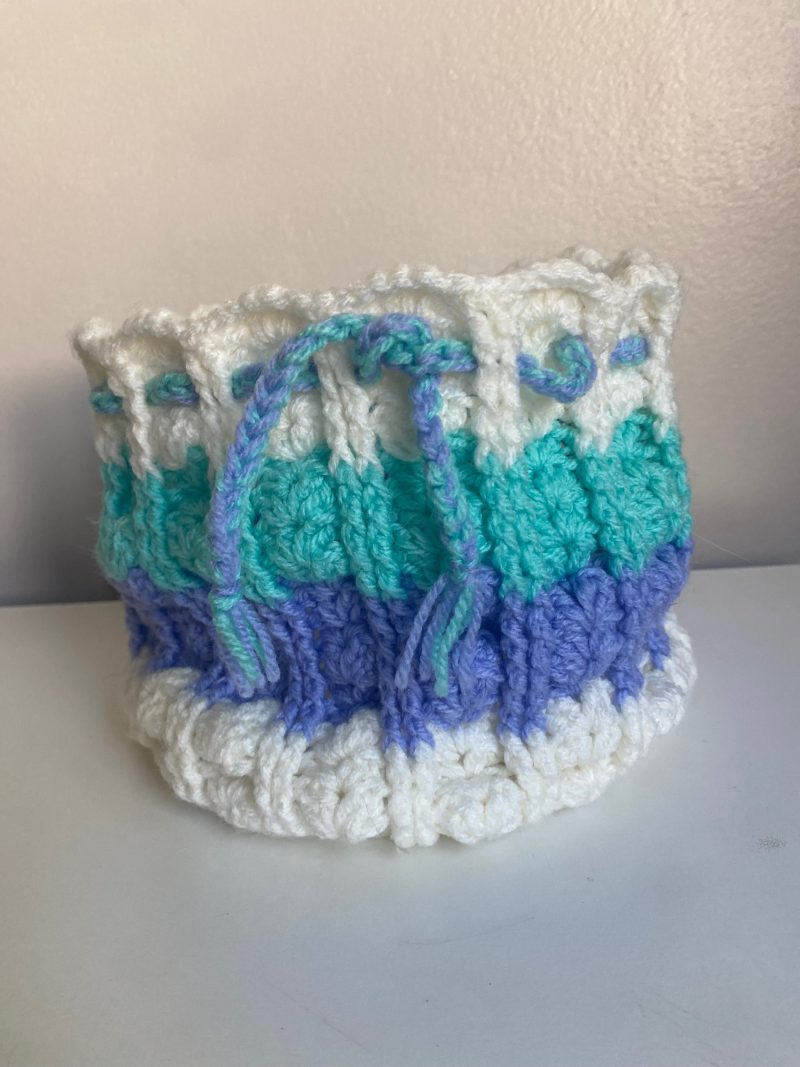 Crochet bags and baskets different colours and designs