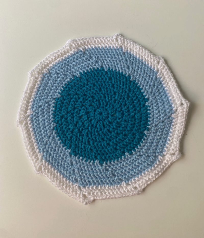 Crochet mats in different colours, sizes and designs