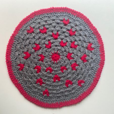 Crochet mats in different colours, sizes and designs