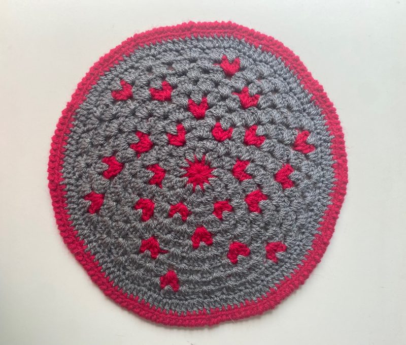 Crochet mats in different colours, sizes and designs