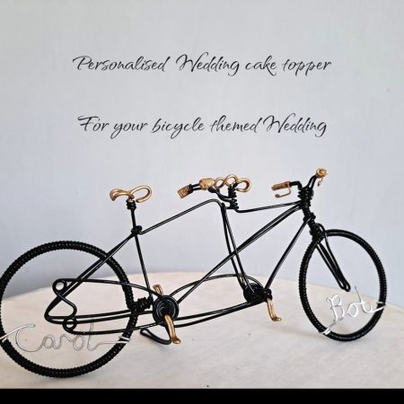 Tandem Bicycle Wedding Cake Topper, Mr and Mrs bike topper.