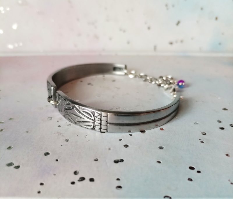Handmade stainless steel spoon handle bracelet |Upcycled vintage jewellery