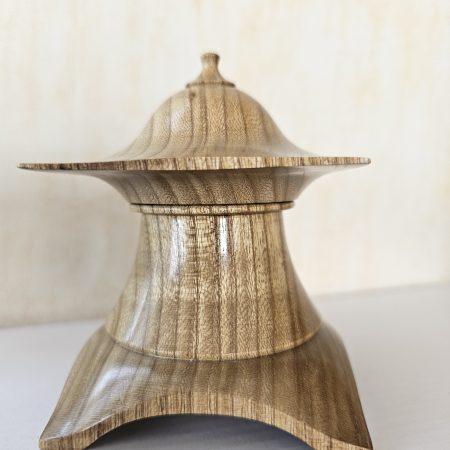 hand turned lidded trinket box made from sweet chestnut